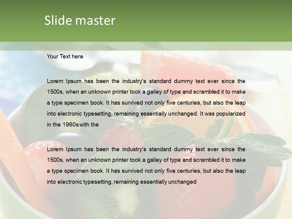 Strawberry Spoon Pomelo PowerPoint Template