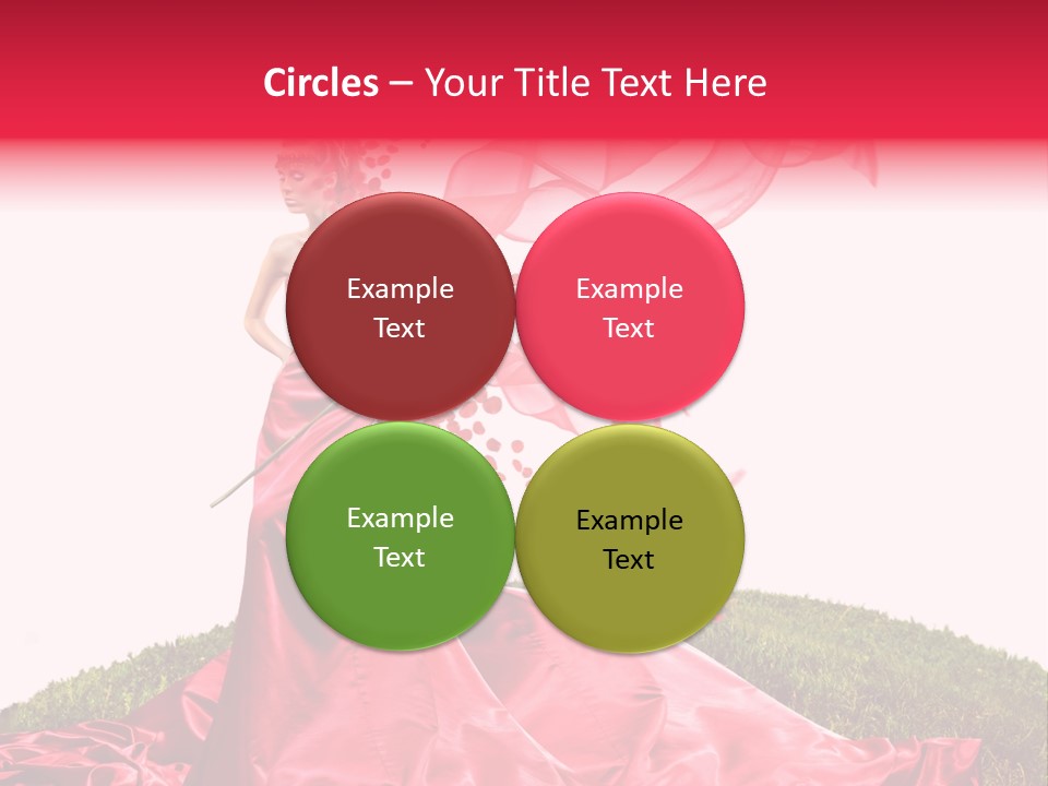 Beautiful Girl In Red Dress PowerPoint Template