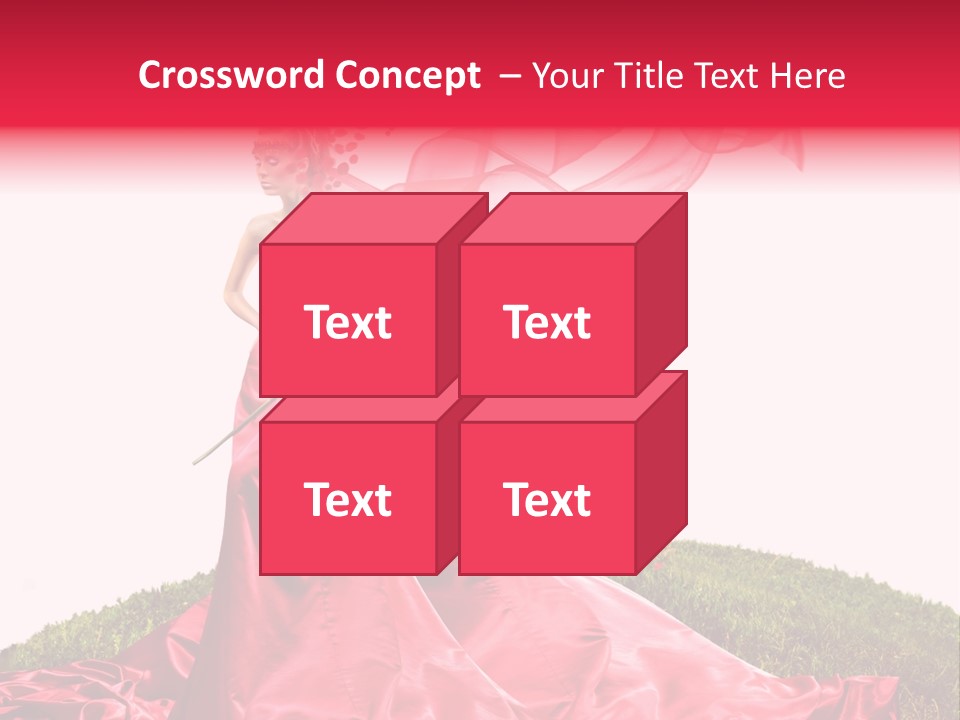 Beautiful Girl In Red Dress PowerPoint Template