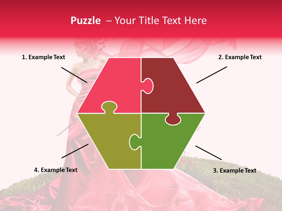 Beautiful Girl In Red Dress PowerPoint Template