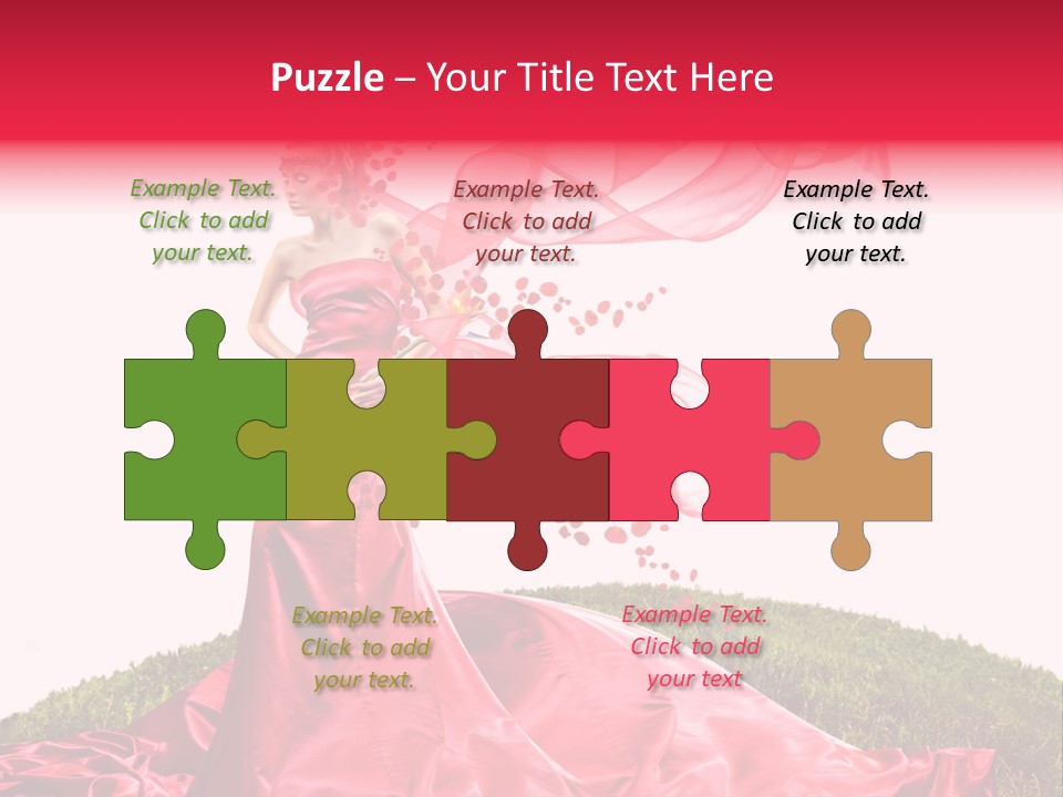 Beautiful Girl In Red Dress PowerPoint Template