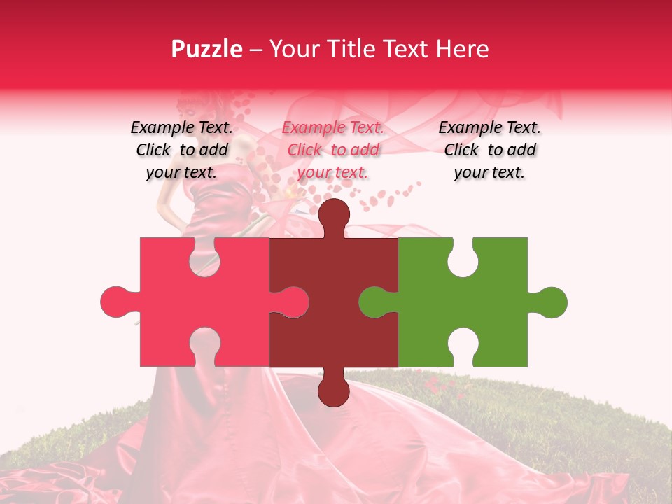 Beautiful Girl In Red Dress PowerPoint Template