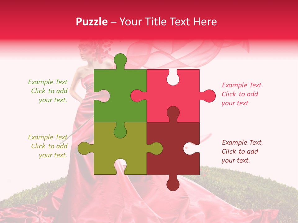 Beautiful Girl In Red Dress PowerPoint Template