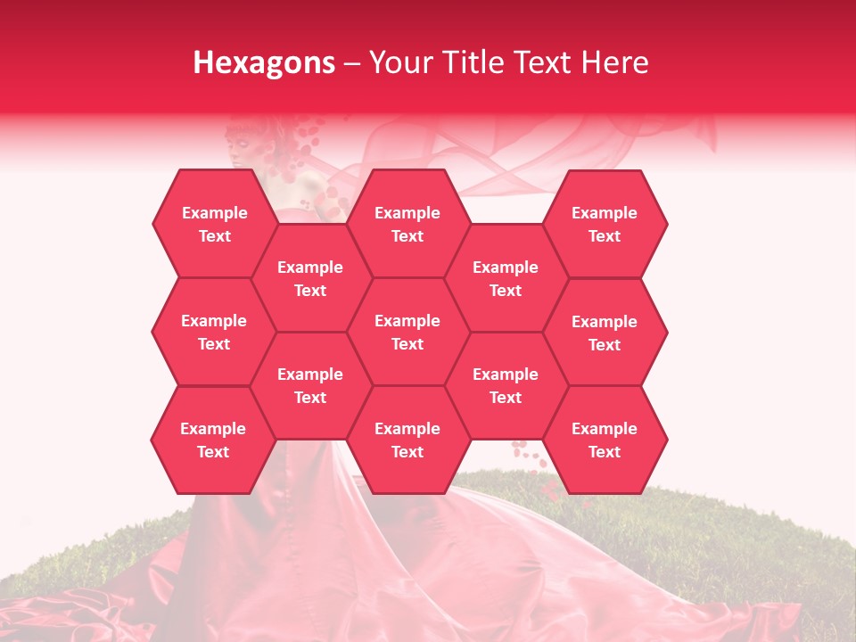 Beautiful Girl In Red Dress PowerPoint Template