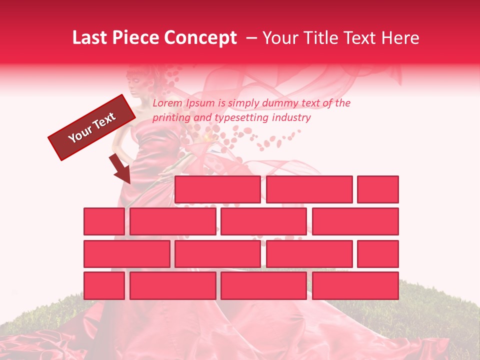 Beautiful Girl In Red Dress PowerPoint Template