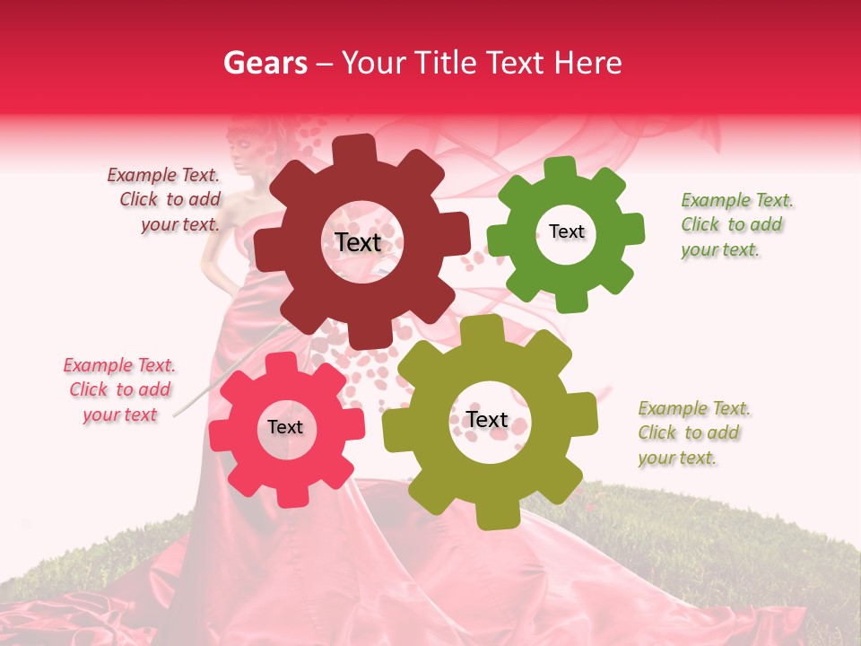 Beautiful Girl In Red Dress PowerPoint Template