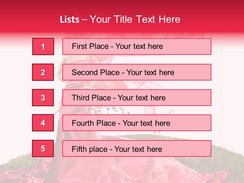 Beautiful Girl In Red Dress PowerPoint Template