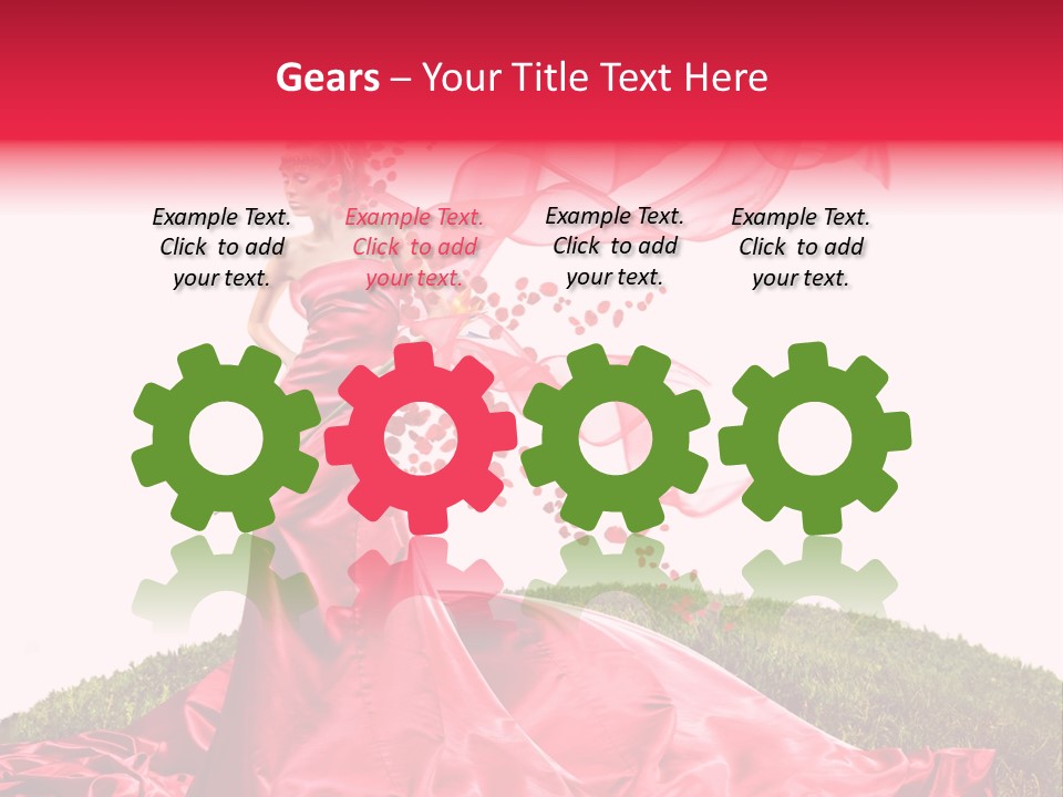 Beautiful Girl In Red Dress PowerPoint Template