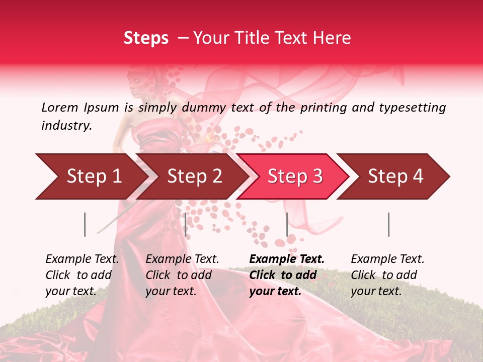 Beautiful Girl In Red Dress PowerPoint Template