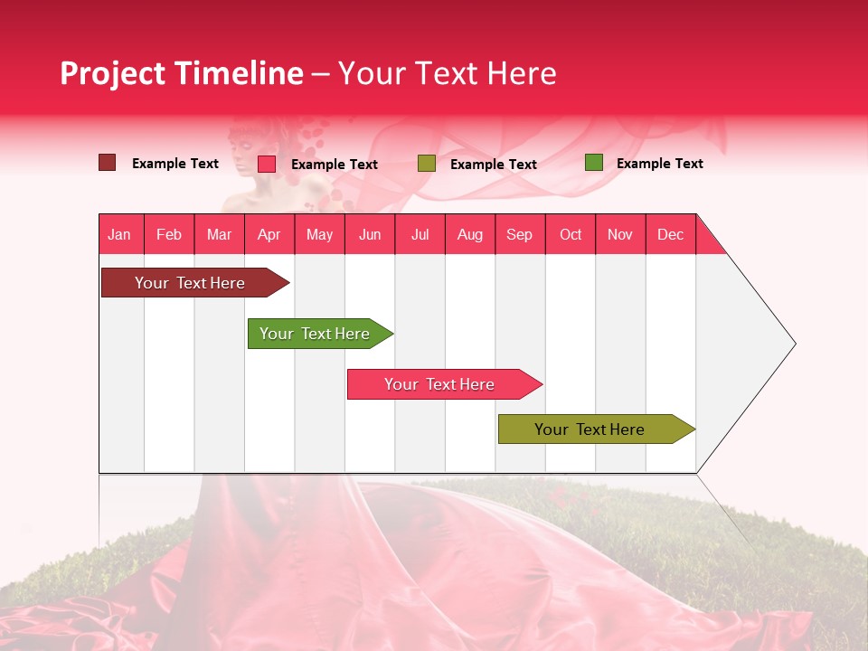 Beautiful Girl In Red Dress PowerPoint Template