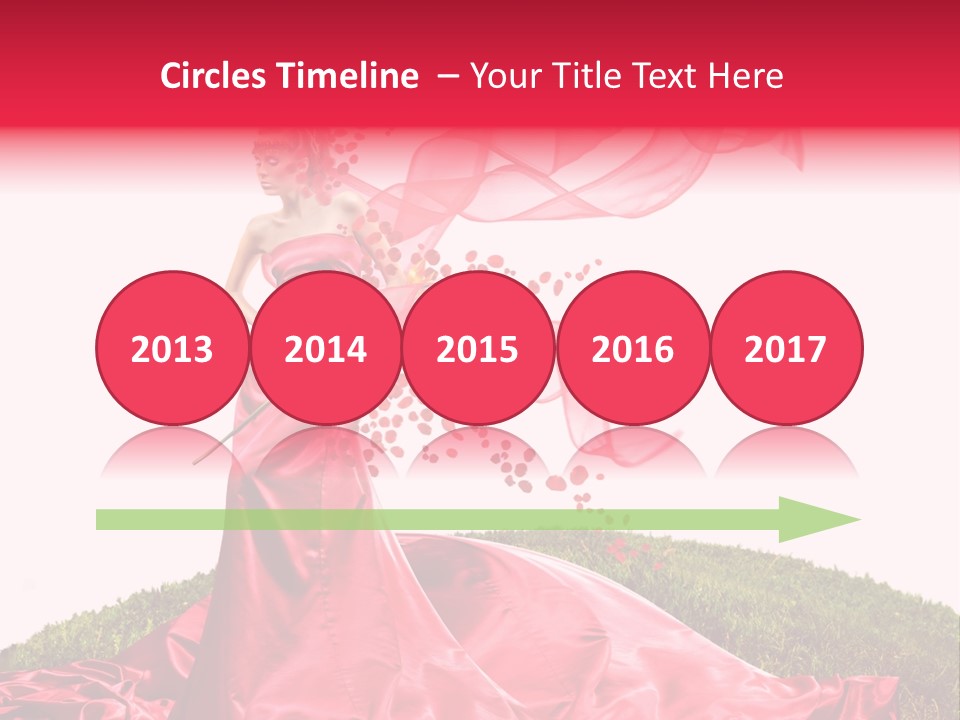 Beautiful Girl In Red Dress PowerPoint Template