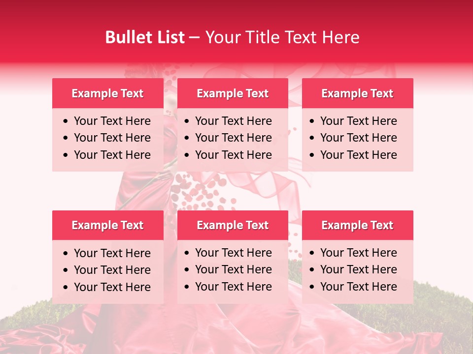 Beautiful Girl In Red Dress PowerPoint Template