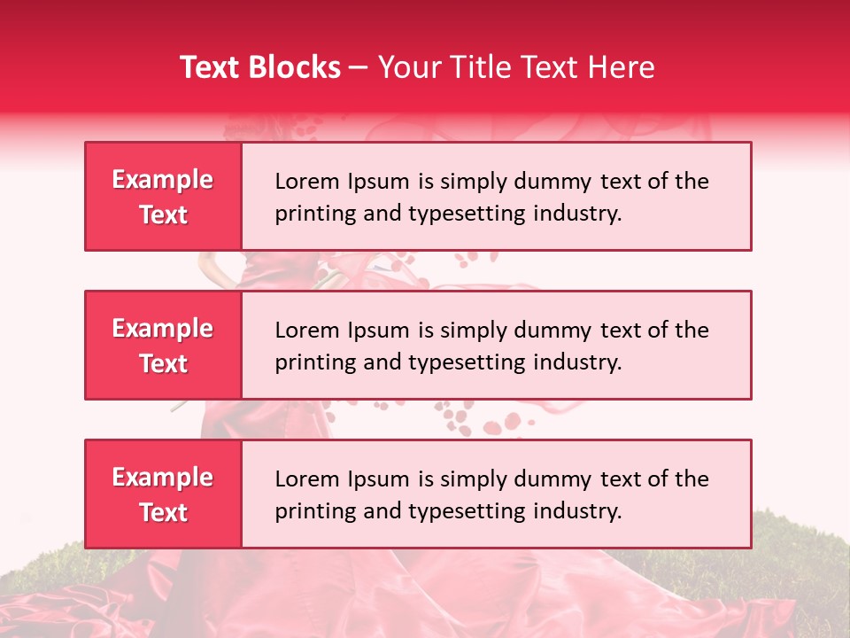 Beautiful Girl In Red Dress PowerPoint Template