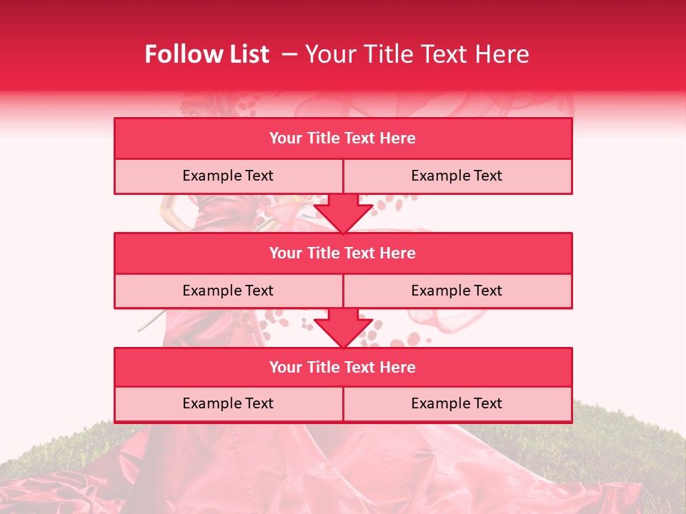 Beautiful Girl In Red Dress PowerPoint Template