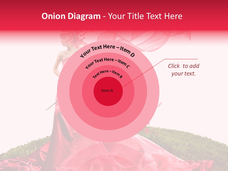 Beautiful Girl In Red Dress PowerPoint Template