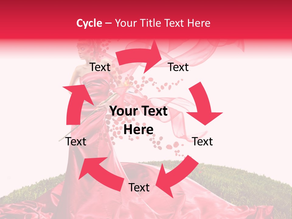 Beautiful Girl In Red Dress PowerPoint Template