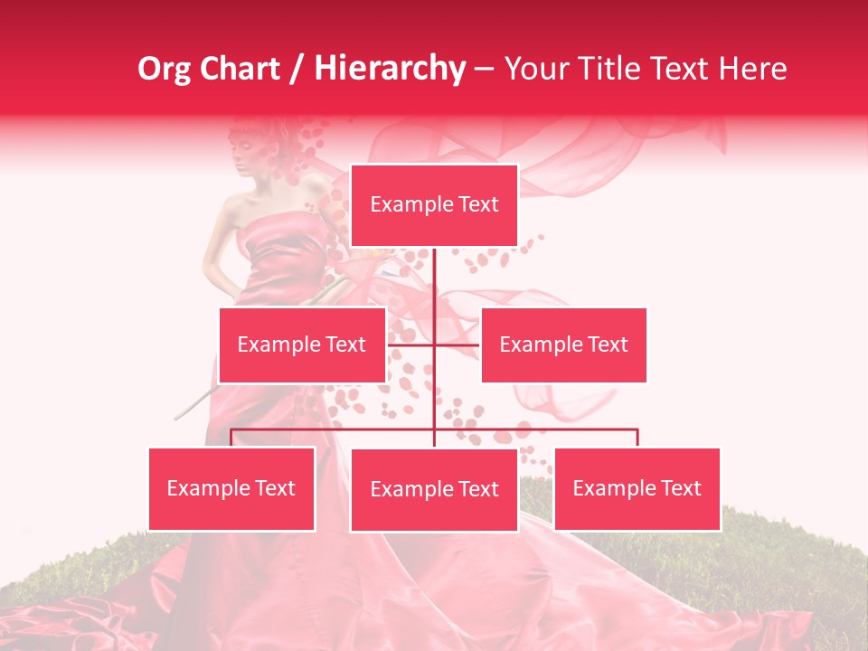 Beautiful Girl In Red Dress PowerPoint Template