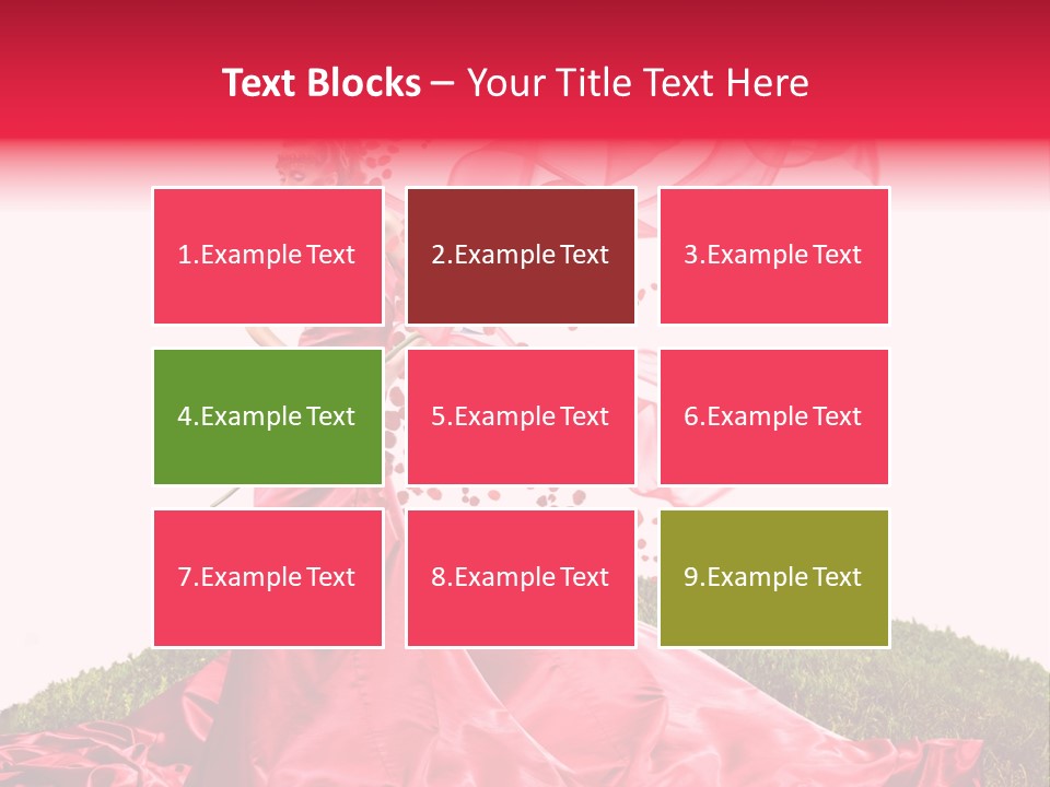 Beautiful Girl In Red Dress PowerPoint Template