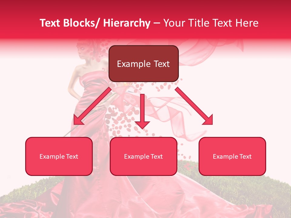 Beautiful Girl In Red Dress PowerPoint Template