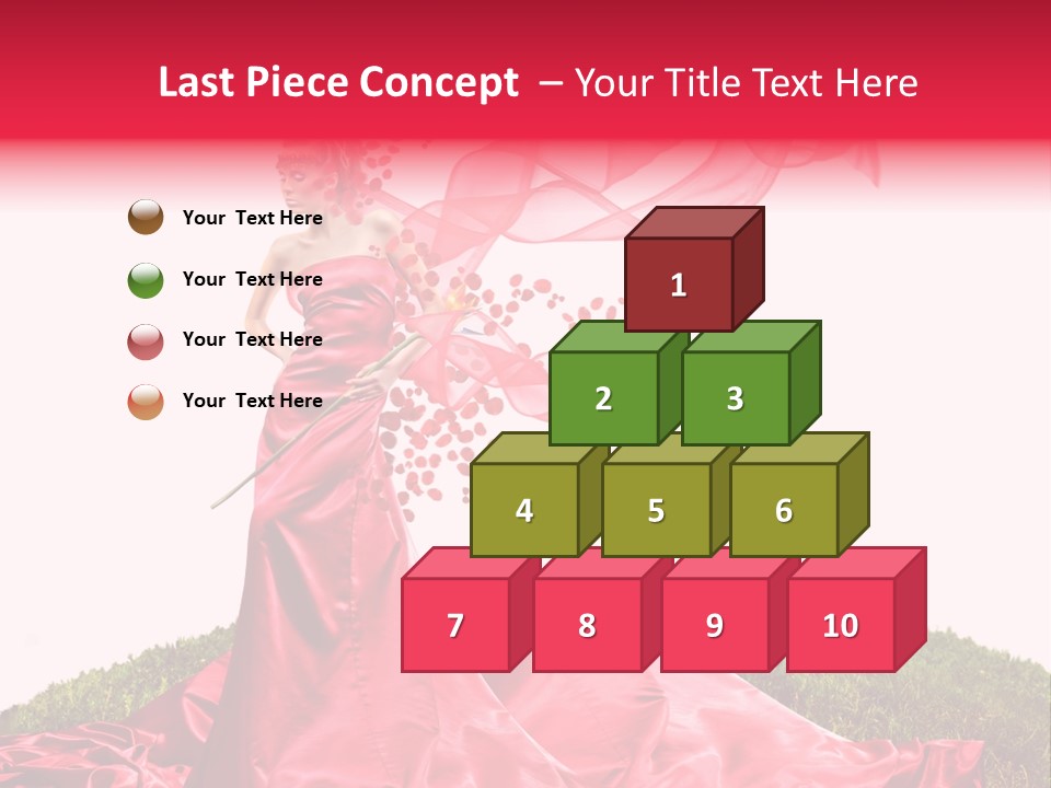 Beautiful Girl In Red Dress PowerPoint Template