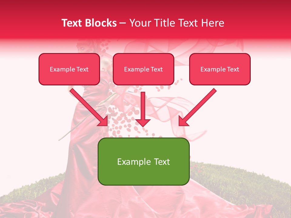 Beautiful Girl In Red Dress PowerPoint Template