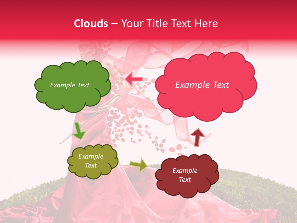 Beautiful Girl In Red Dress PowerPoint Template