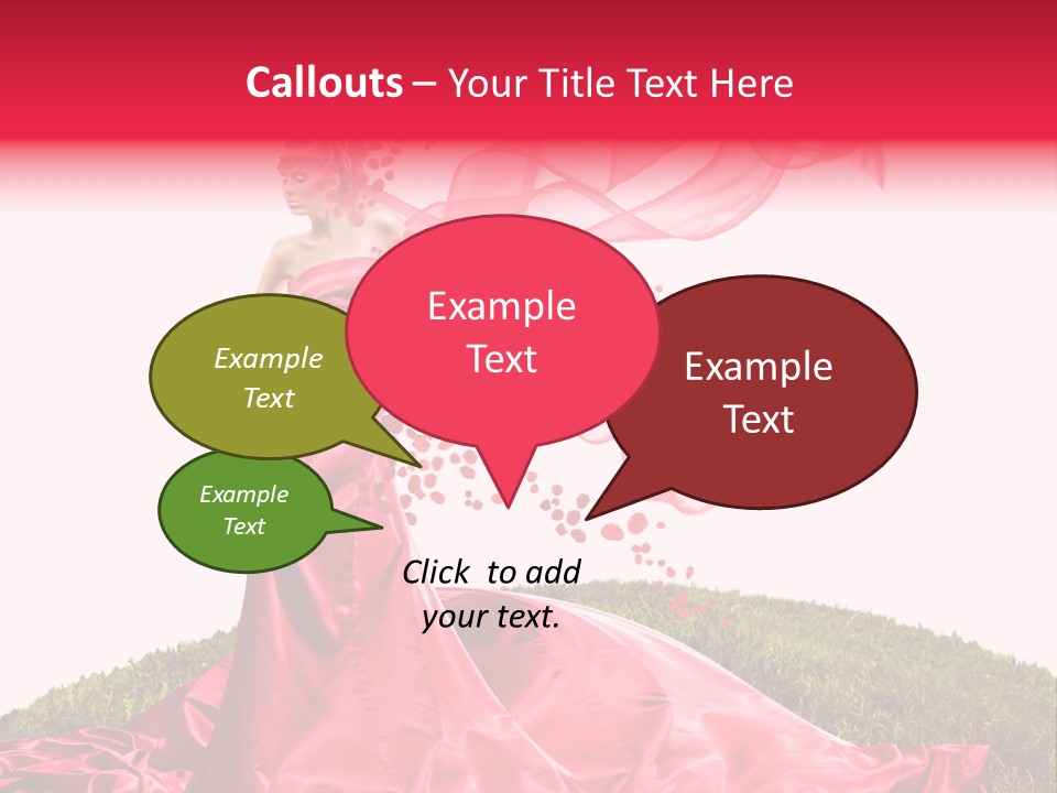 Beautiful Girl In Red Dress PowerPoint Template