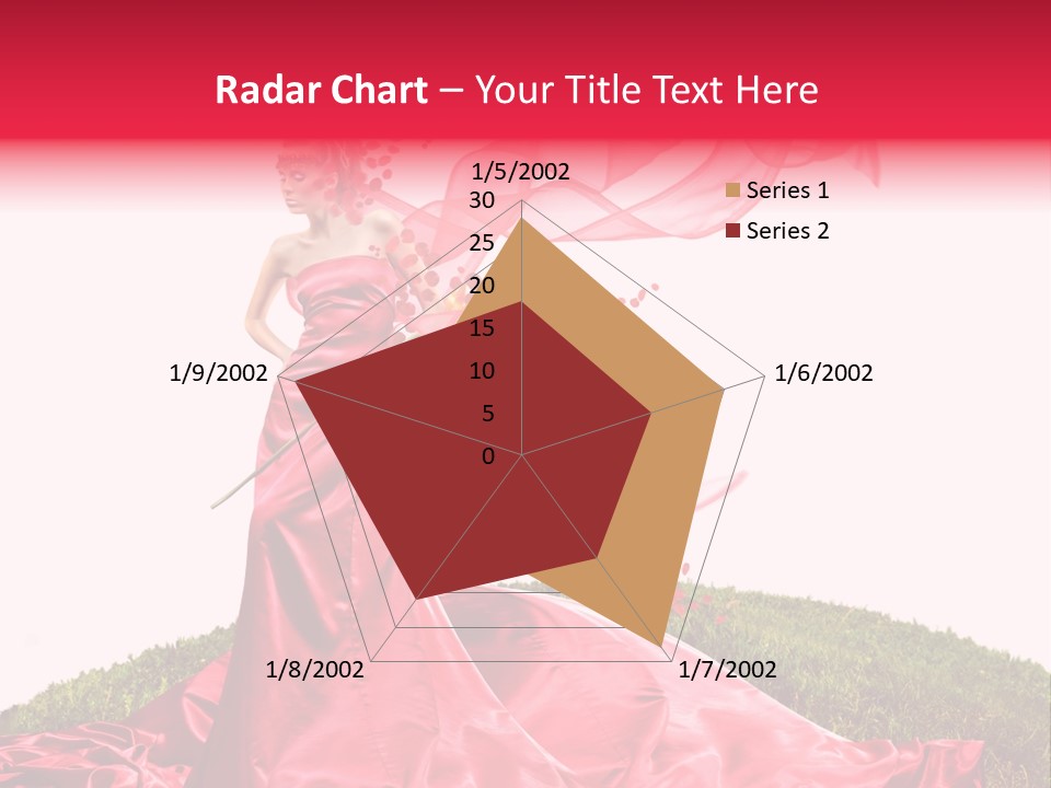 Beautiful Girl In Red Dress PowerPoint Template