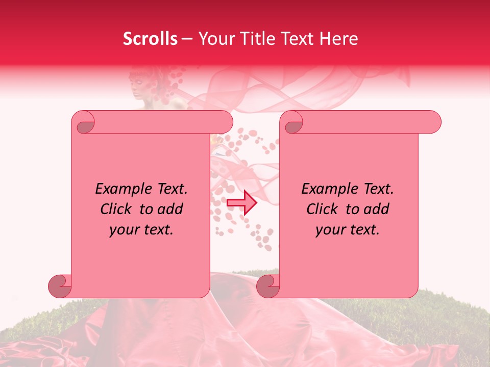 Beautiful Girl In Red Dress PowerPoint Template