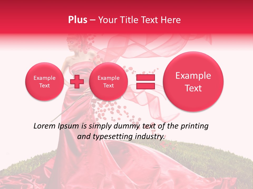 Beautiful Girl In Red Dress PowerPoint Template