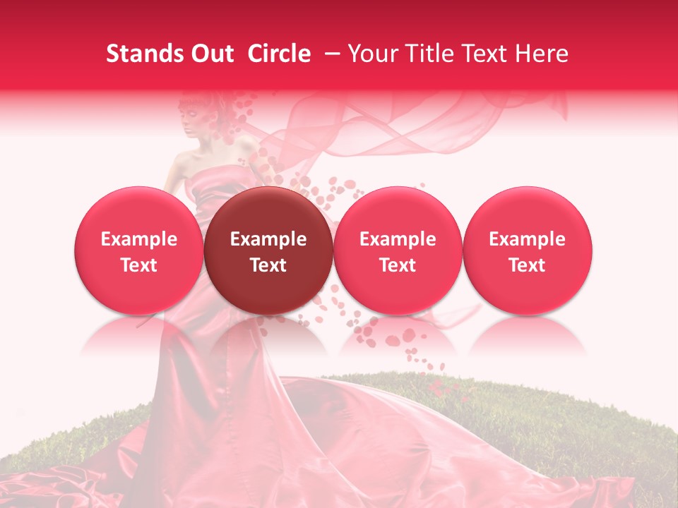 Beautiful Girl In Red Dress PowerPoint Template