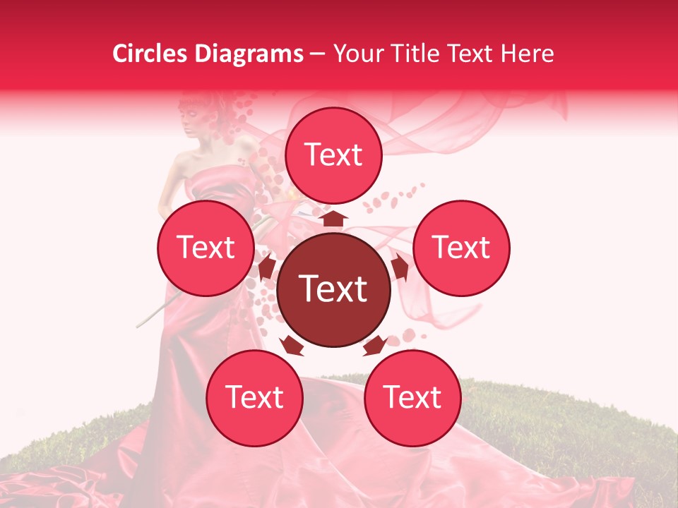 Beautiful Girl In Red Dress PowerPoint Template