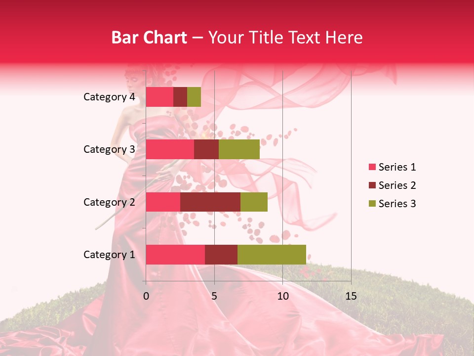 Beautiful Girl In Red Dress PowerPoint Template