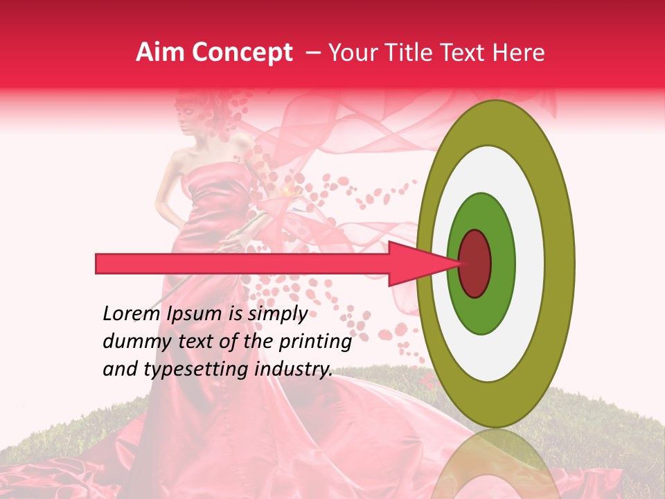 Beautiful Girl In Red Dress PowerPoint Template