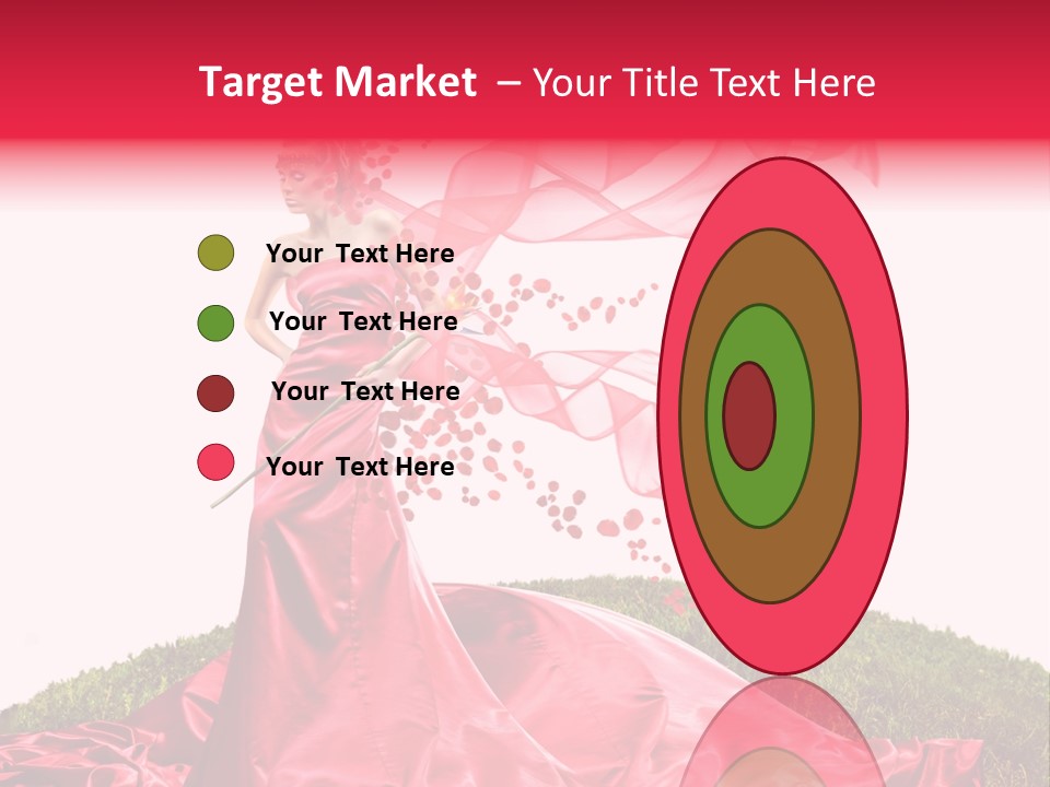 Beautiful Girl In Red Dress PowerPoint Template