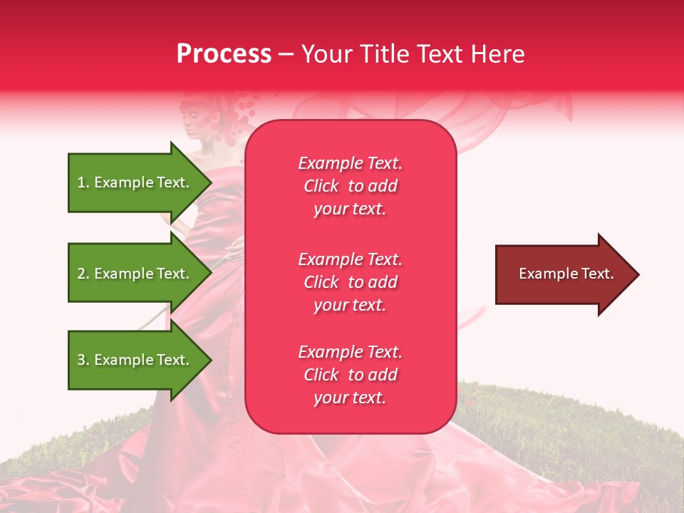 Beautiful Girl In Red Dress PowerPoint Template