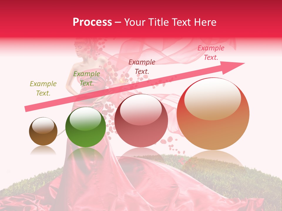 Beautiful Girl In Red Dress PowerPoint Template