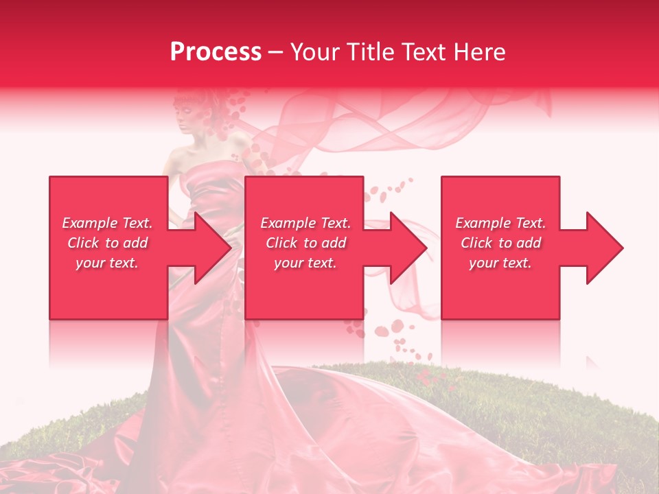 Beautiful Girl In Red Dress PowerPoint Template