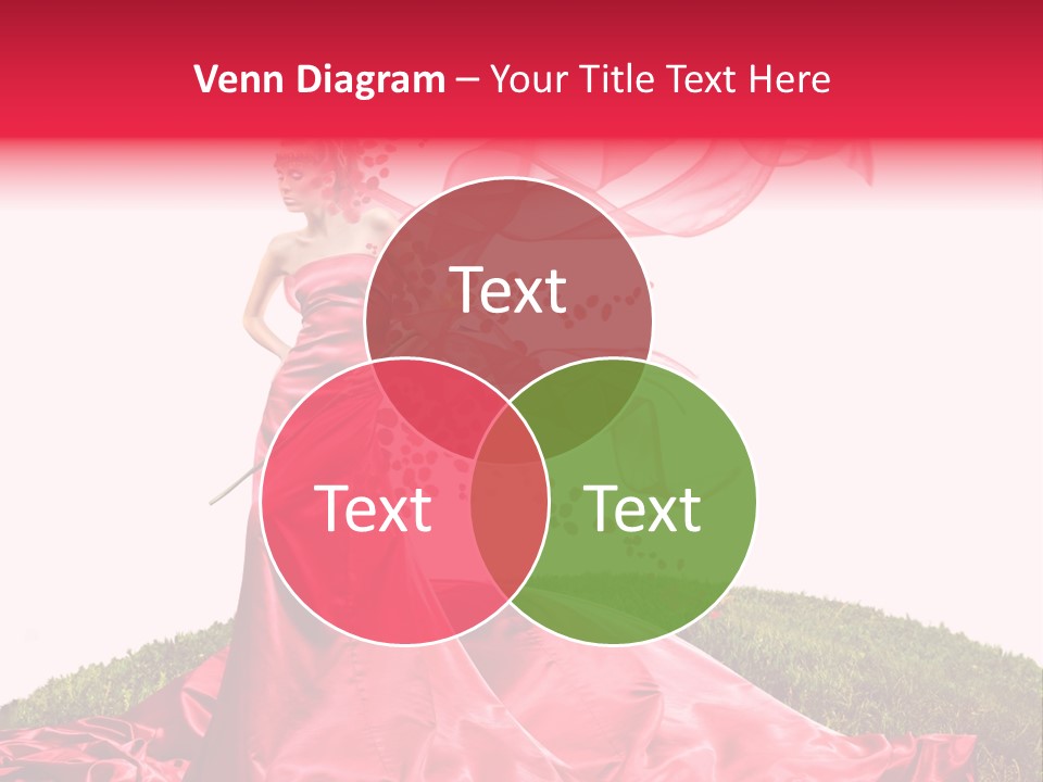 Beautiful Girl In Red Dress PowerPoint Template