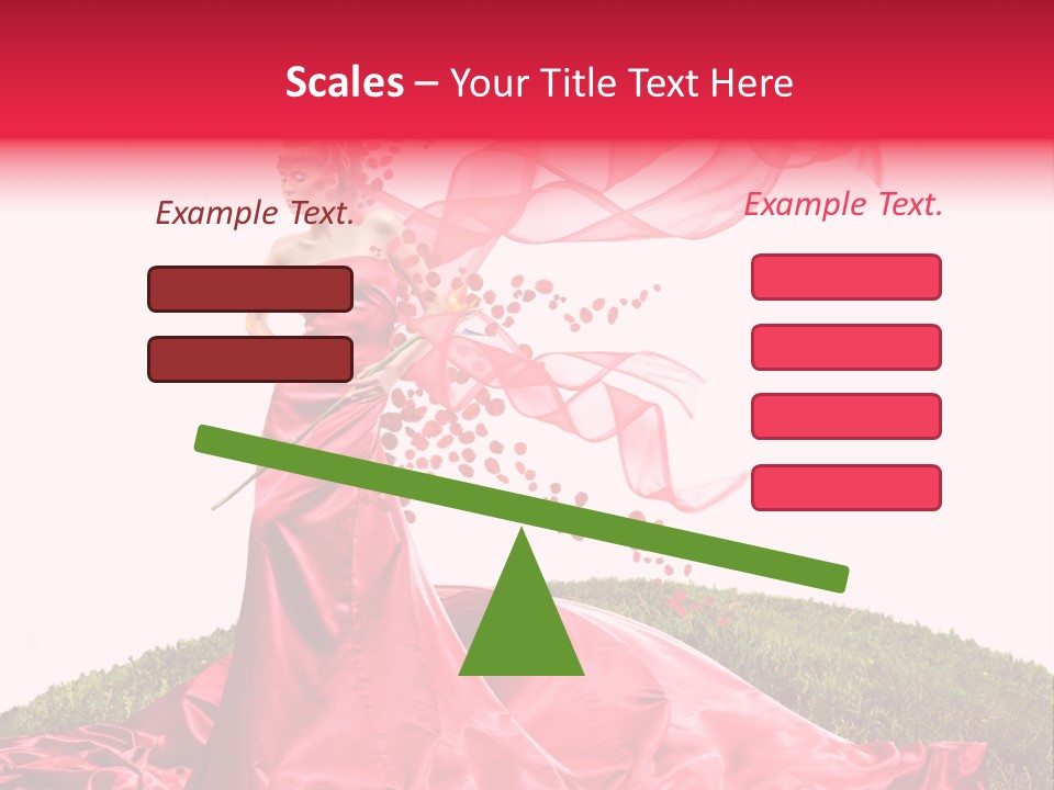 Beautiful Girl In Red Dress PowerPoint Template