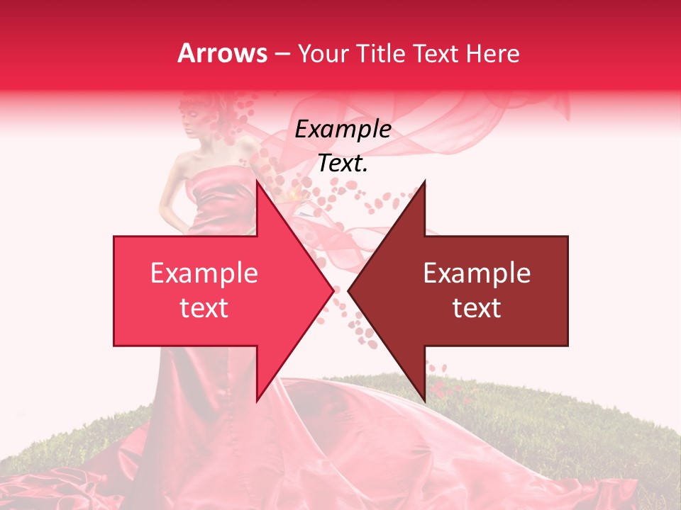 Beautiful Girl In Red Dress PowerPoint Template