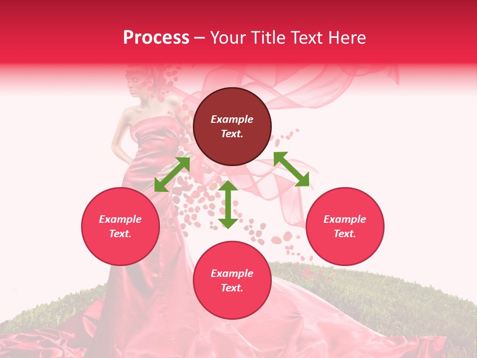 Beautiful Girl In Red Dress PowerPoint Template