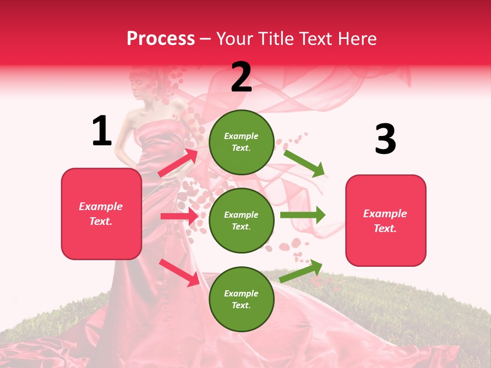 Beautiful Girl In Red Dress PowerPoint Template