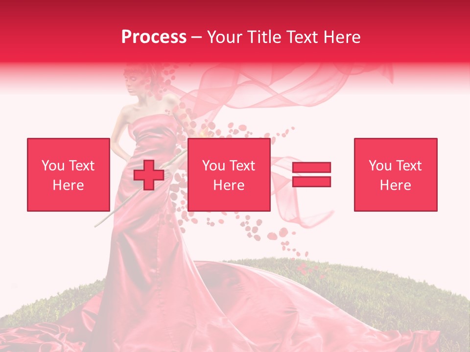Beautiful Girl In Red Dress PowerPoint Template
