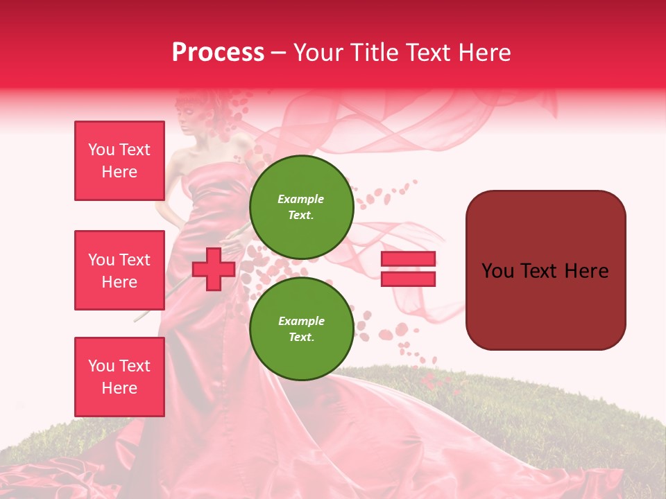 Beautiful Girl In Red Dress PowerPoint Template