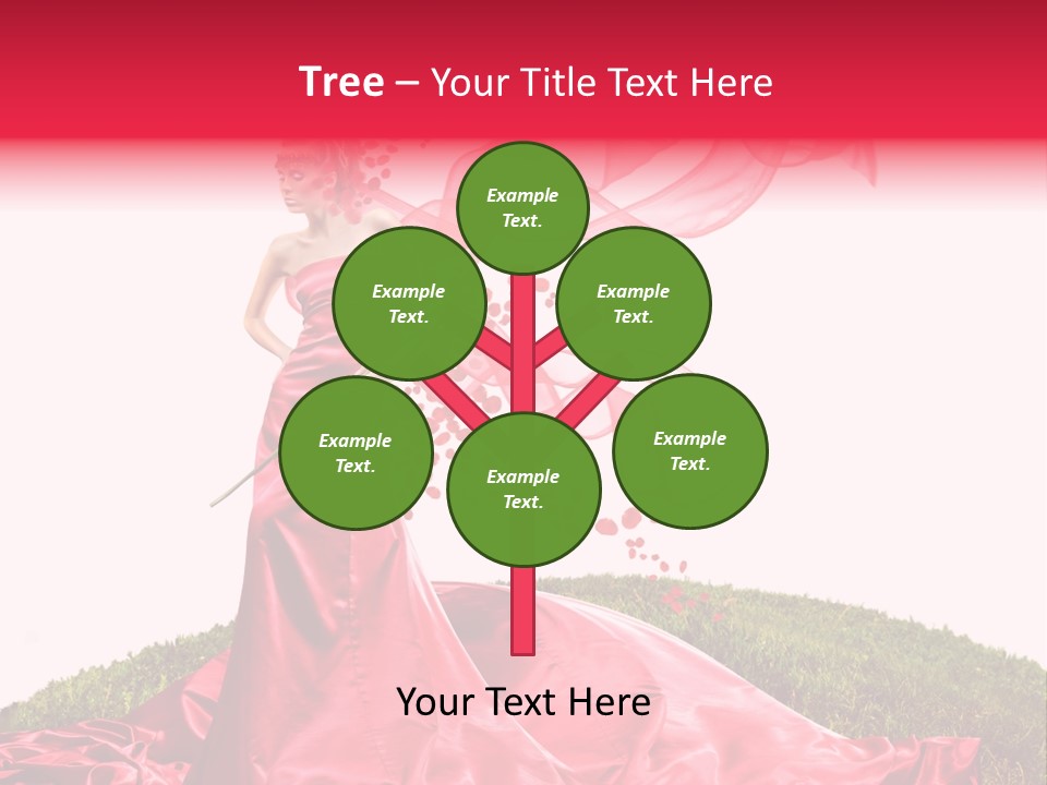 Beautiful Girl In Red Dress PowerPoint Template