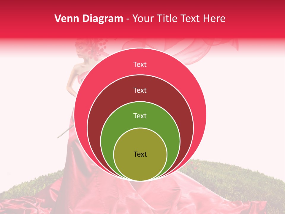 Beautiful Girl In Red Dress PowerPoint Template