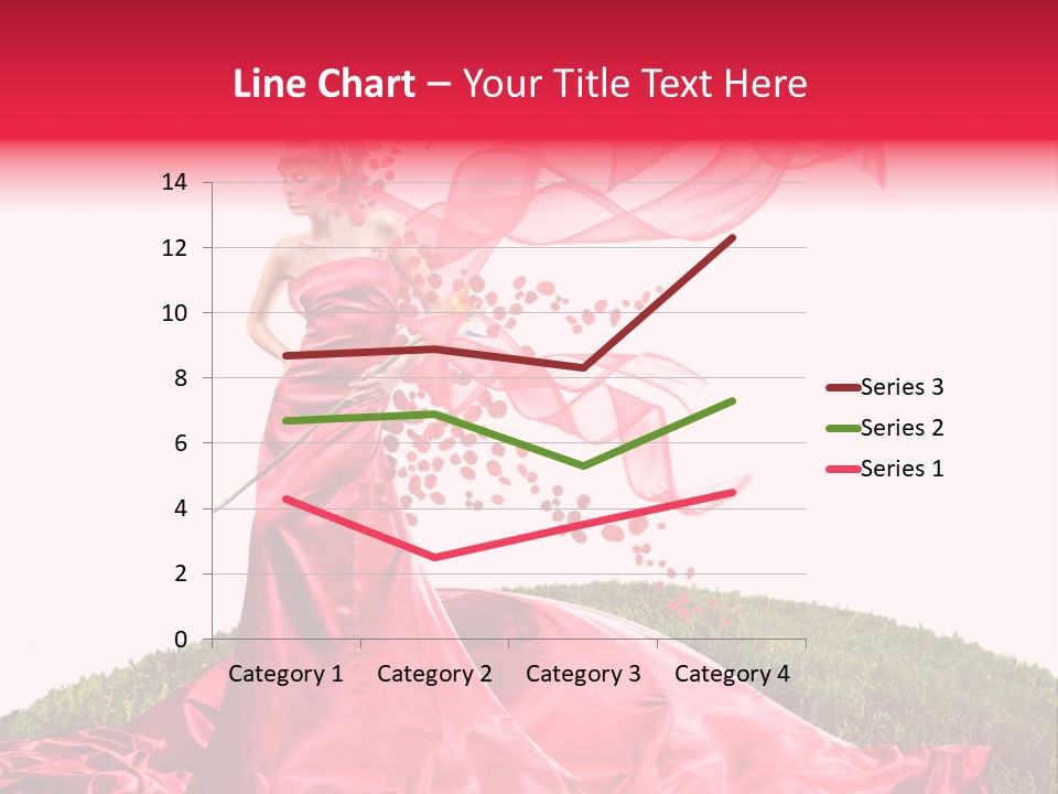 Beautiful Girl In Red Dress PowerPoint Template