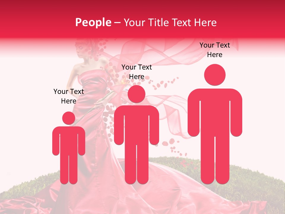 Beautiful Girl In Red Dress PowerPoint Template