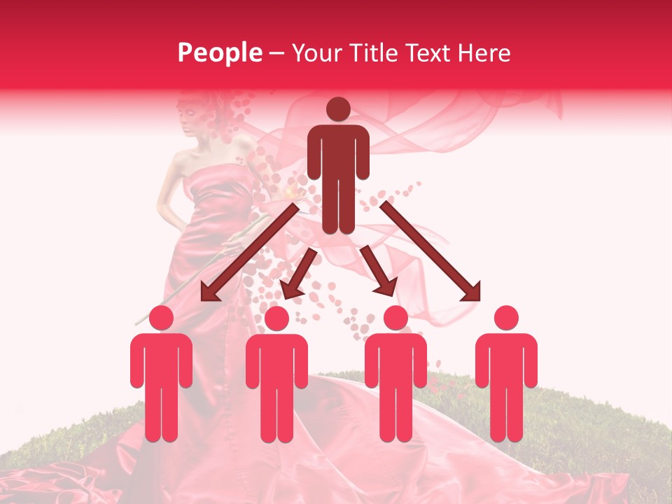 Beautiful Girl In Red Dress PowerPoint Template